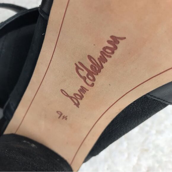 Sam Edelman Vermont Black Leather Peep Toe Cross Strap Tassel Ankle Boot - Picture 16 of 16